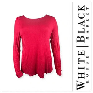 White House Black Market long sleeve red top size XL